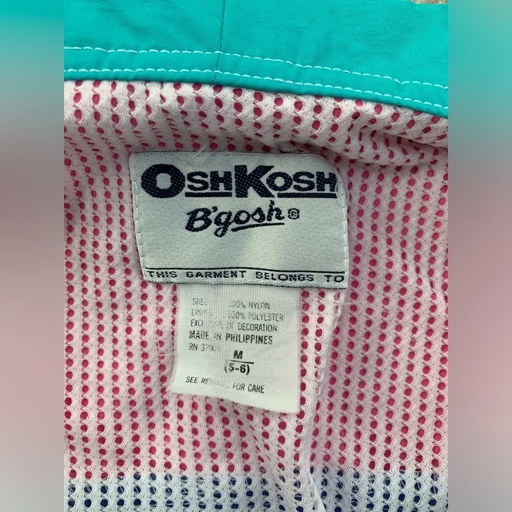 Vintage Oshkosh Size 5-6 Colorblock Pink and Purple Rain Jacket